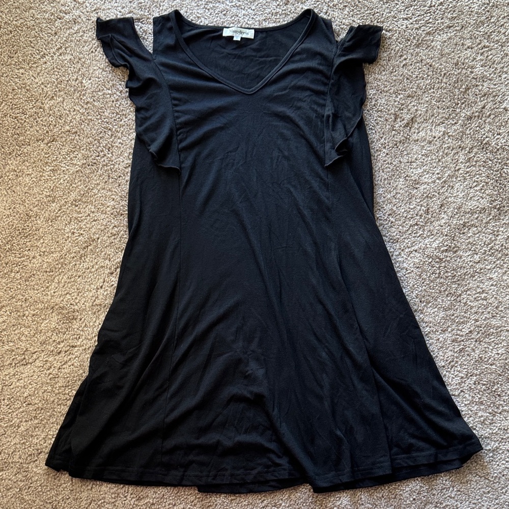 Elegant Black Cold Shoulder Dress